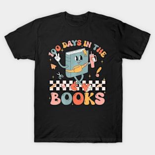 100 Days In The Books Groovy 100th Day School Book T-Shirt